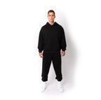 Just Like Hero HERO-2120, Unisex Drop Shoulder Pullover Hoodie, Black