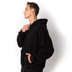 Just Like Hero HERO-2120, Unisex Drop Shoulder Pullover Hoodie, Black