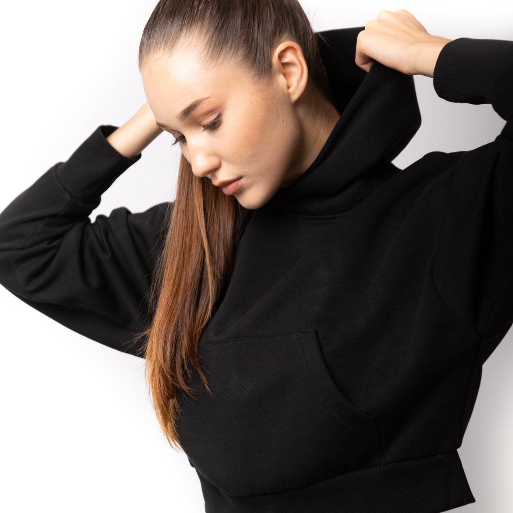 Just Like Hero HERO-2120C, Cropped Drop Shoulder Pullover Hoodie, Sky Blue