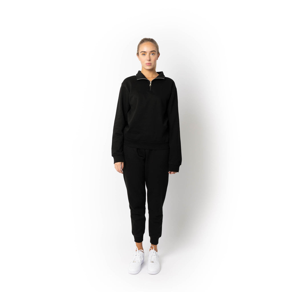 Just Like Hero HERO-4020, Youth Quarter Zip Sweatshirt, Black