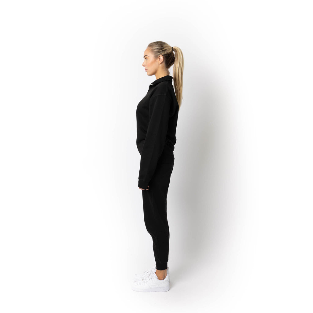 Just Like Hero HERO-4020, Youth Quarter Zip Sweatshirt, Black