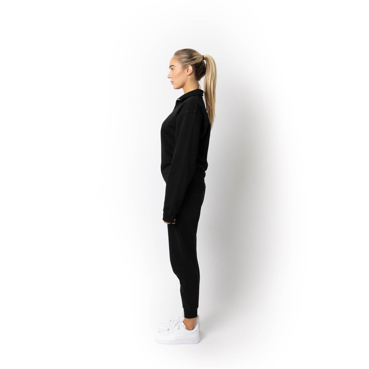 Just Like Hero HERO-4020, Youth Quarter Zip Sweatshirt, Black