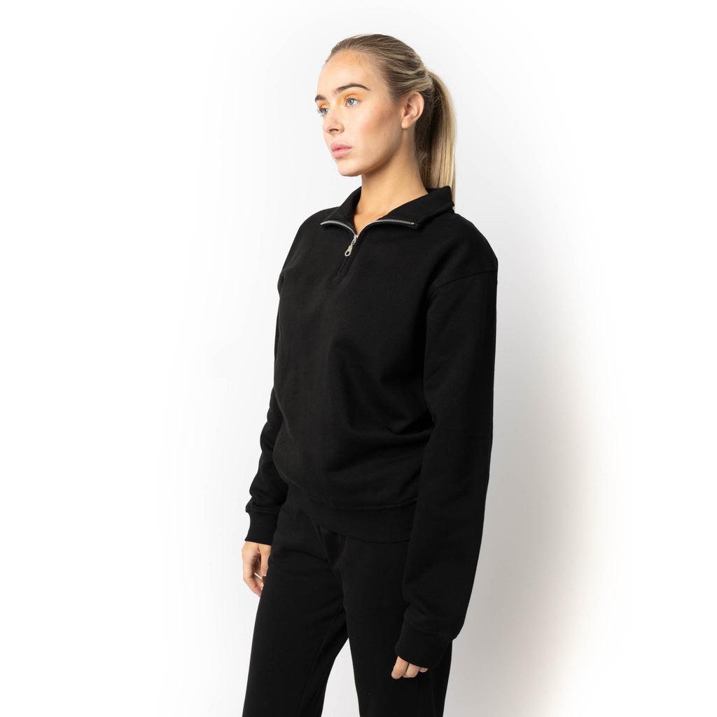 Just Like Hero HERO-4020, Youth Quarter Zip Sweatshirt, Black