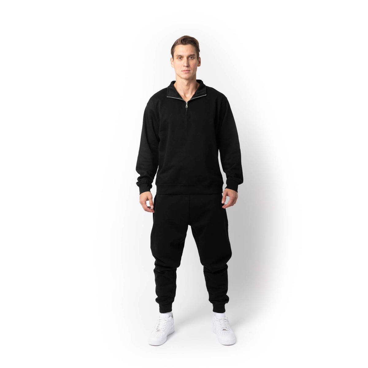 Just Like Hero HERO-4020, Youth Quarter Zip Sweatshirt, Black