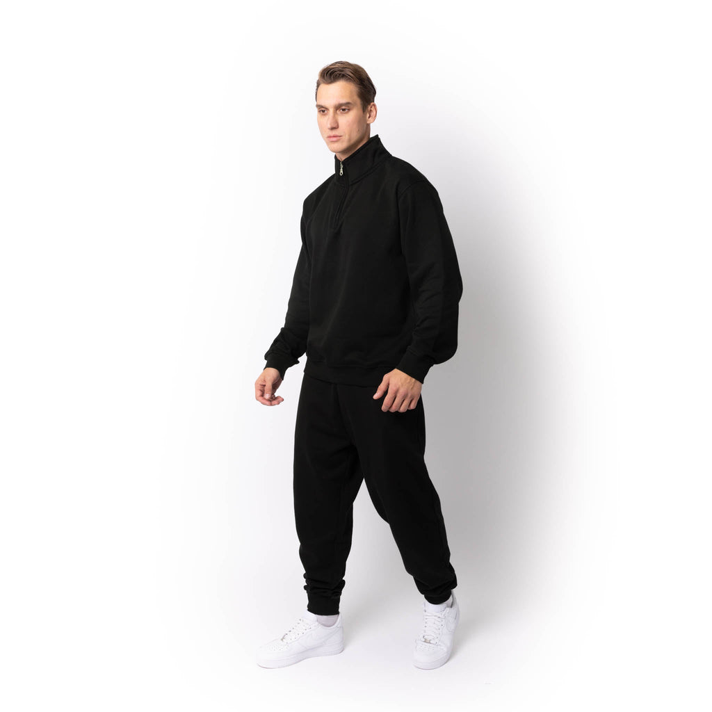Just Like Hero HERO-4020, Youth Quarter Zip Sweatshirt, Black