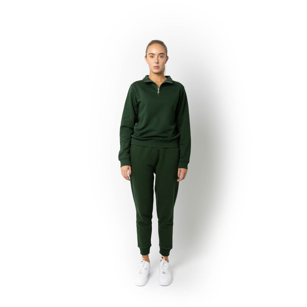 Just Like Hero HERO-4020, Youth Quarter Zip Sweatshirt, Forest Green