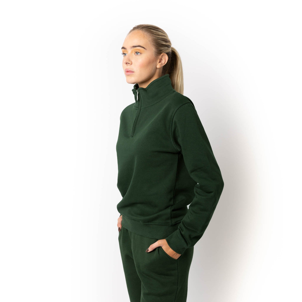 Just Like Hero HERO-4020, Youth Quarter Zip Sweatshirt, Forest Green
