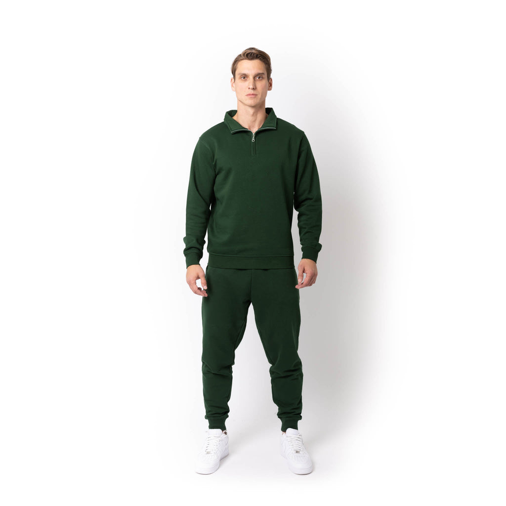 Just Like Hero HERO-4020, Youth Quarter Zip Sweatshirt, Forest Green