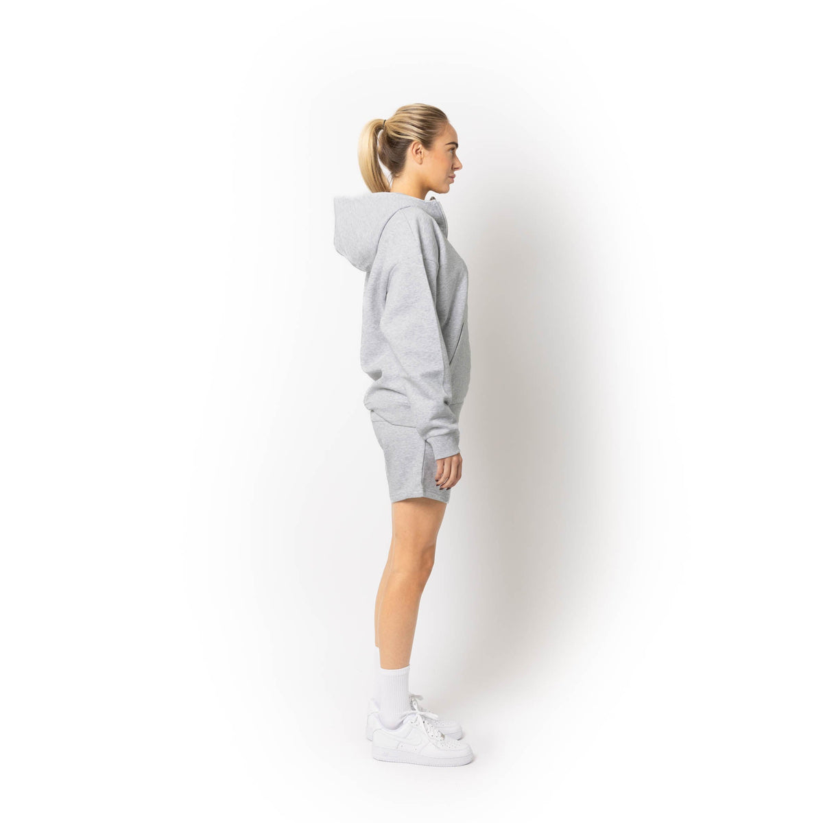 Just Like Hero HERO-4220, Unisex Drop Shoulder 1/2 Zip Hoodie, Ash Heather