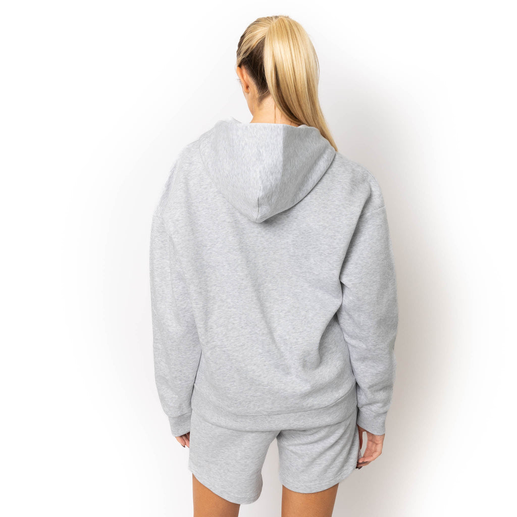Just Like Hero HERO-4220, Unisex Drop Shoulder 1/2 Zip Hoodie, Ash Heather