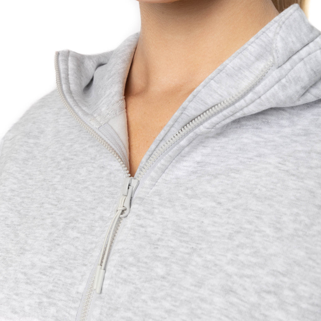 Just Like Hero HERO-4220, Unisex Drop Shoulder 1/2 Zip Hoodie, Ash Heather