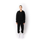 Just Like Hero HERO-4220, Unisex Drop Shoulder 1/2 Zip Hoodie, Black