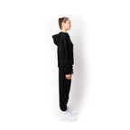 Just Like Hero HERO-4220, Unisex Drop Shoulder 1/2 Zip Hoodie, Black