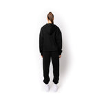 Just Like Hero HERO-4220, Unisex Drop Shoulder 1/2 Zip Hoodie, Black