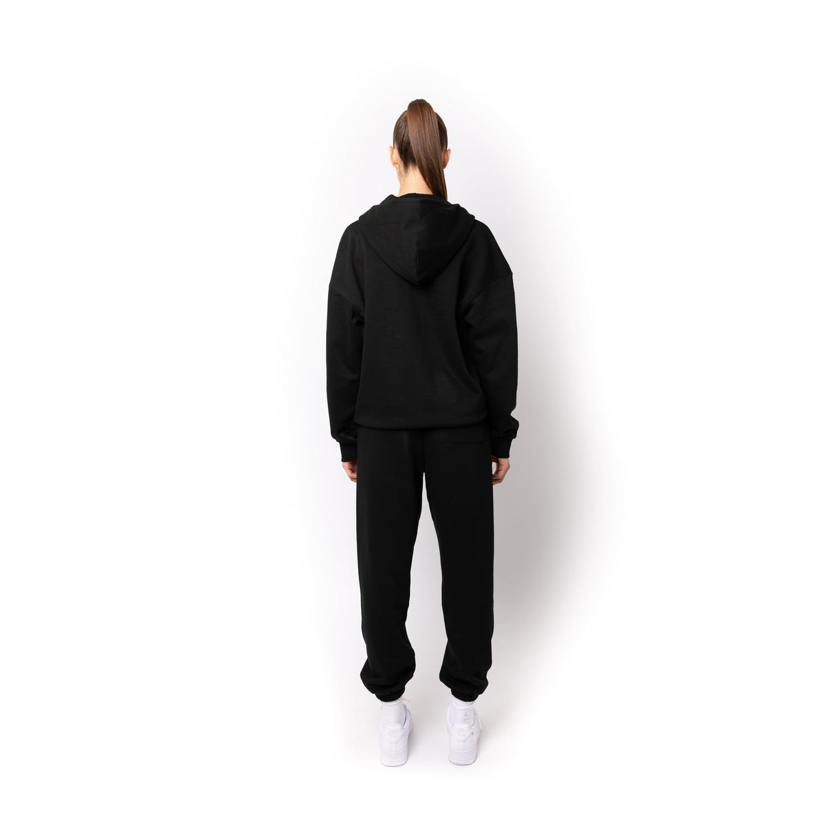 Just Like Hero HERO-4220, Unisex Drop Shoulder 1/2 Zip Hoodie, Black