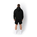 Just Like Hero HERO-4220, Unisex Drop Shoulder 1/2 Zip Hoodie, Black