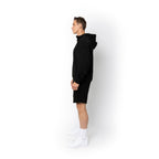 Just Like Hero HERO-4220, Unisex Drop Shoulder 1/2 Zip Hoodie, Black