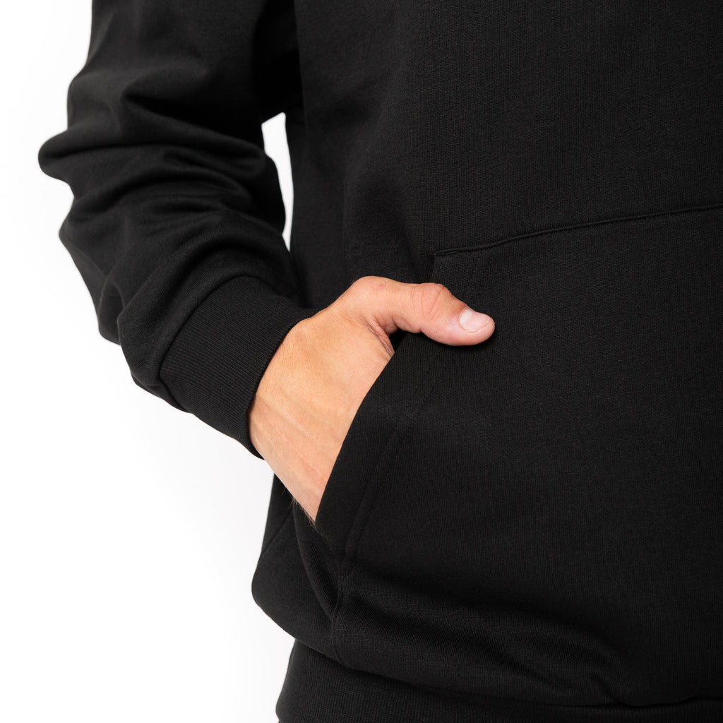 Just Like Hero HERO-4220, Unisex Drop Shoulder 1/2 Zip Hoodie, Black