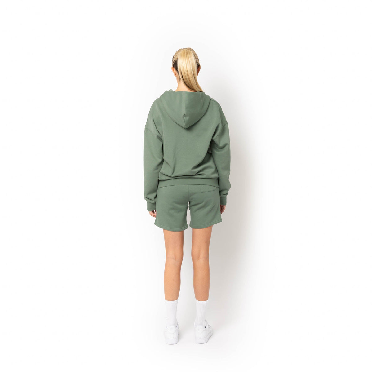 Just Like Hero HERO-4220, Unisex Drop Shoulder 1/2 Zip Hoodie, Dusty Green