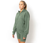 Just Like Hero HERO-4220, Unisex Drop Shoulder 1/2 Zip Hoodie, Dusty Green