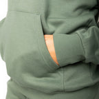 Just Like Hero HERO-4220, Unisex Drop Shoulder 1/2 Zip Hoodie, Dusty Green