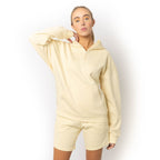 Just Like Hero HERO-4220, Unisex Drop Shoulder 1/2 Zip Hoodie, Ivory