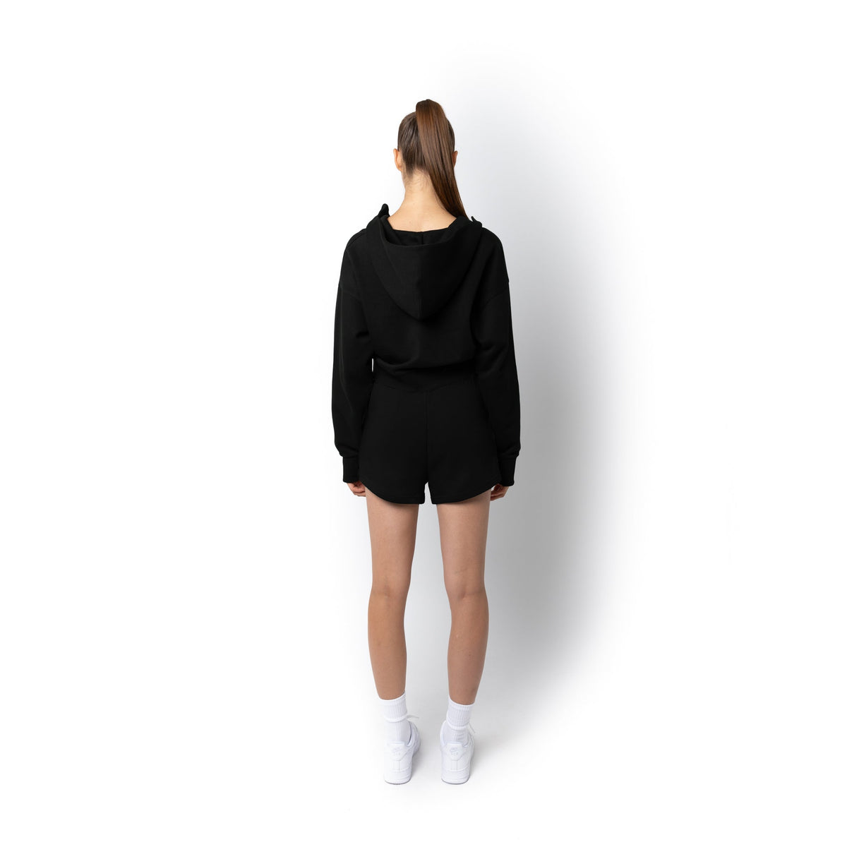 Just Like Hero HERO-4220C, Cropped Drop Shoulder 1/2 Zip Hoodie, Sky Blue
