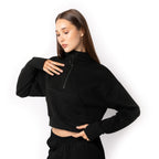 Just Like Hero HERO-4220C, Cropped Drop Shoulder 1/2 Zip Hoodie, Sky Blue