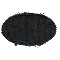 AJM International P1006V, Oval Frayed Patch, Winter Black