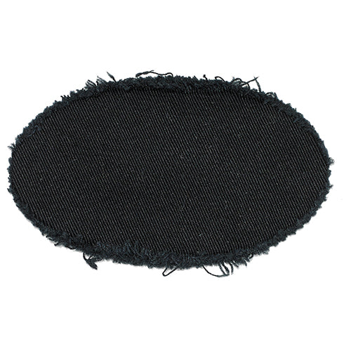 AJM International P1006V, Oval Frayed Patch, Winter Black