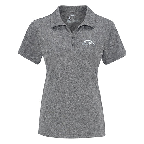 AJM International PF2040, 100% Polyester Pique Knit. 155g/m² - 4.5oz/yd², 2 Button Placket, Antibacterial :: Easy Care, Fade R, Charcoal