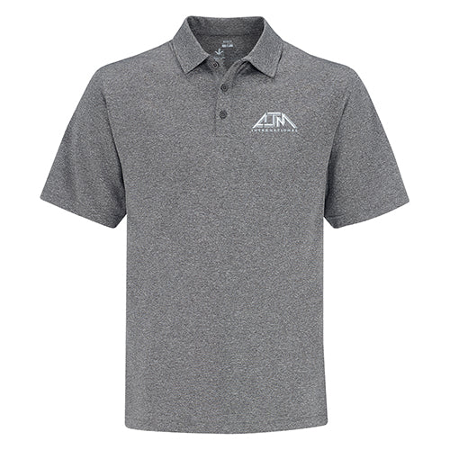 AJM International PM1040, 100% Polyester Pique Knit. 155g/m² - 4.5oz/yd², 3 Button Placket, Antibacterial :: Easy Care, Fade R, Charcoal