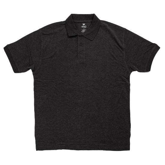 SHAKA WEAR Polo, - 6.2 Oz, Charcoal Grey