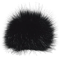 Polyester Faux Fur POMFUR12, Ajm Pom Pom (12cm), Black