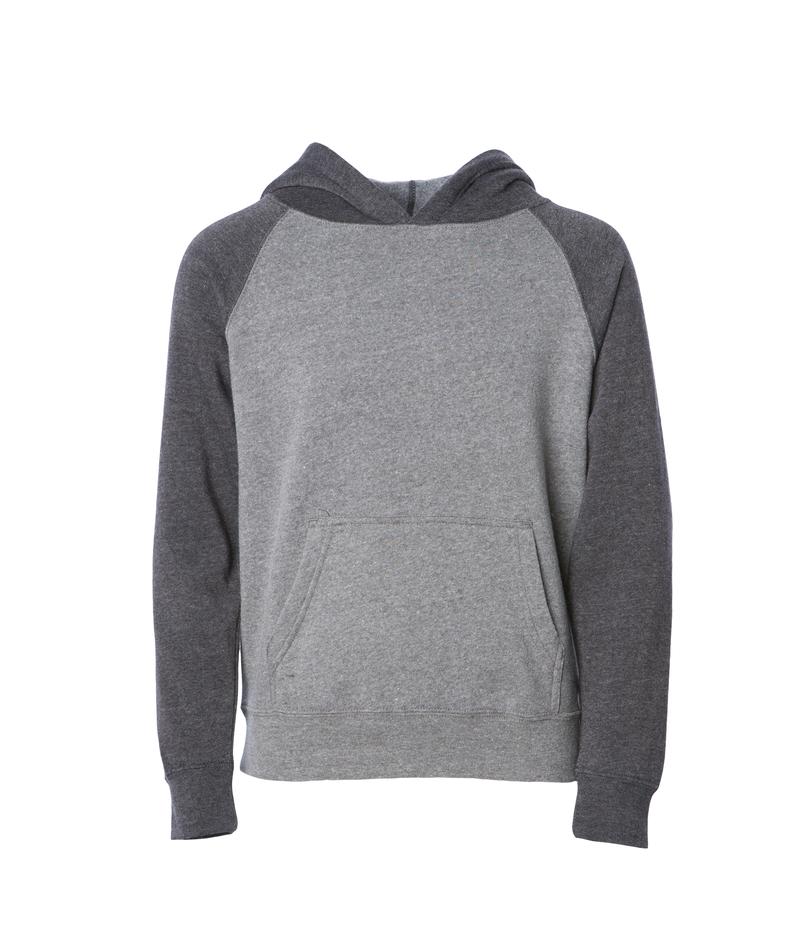INDEPENDENT PRM10TSB, Toddler Lightweight Special Blend Raglan Hooded Pullover, Nickel Carbon Gunmetal Heather Charcoal Heather