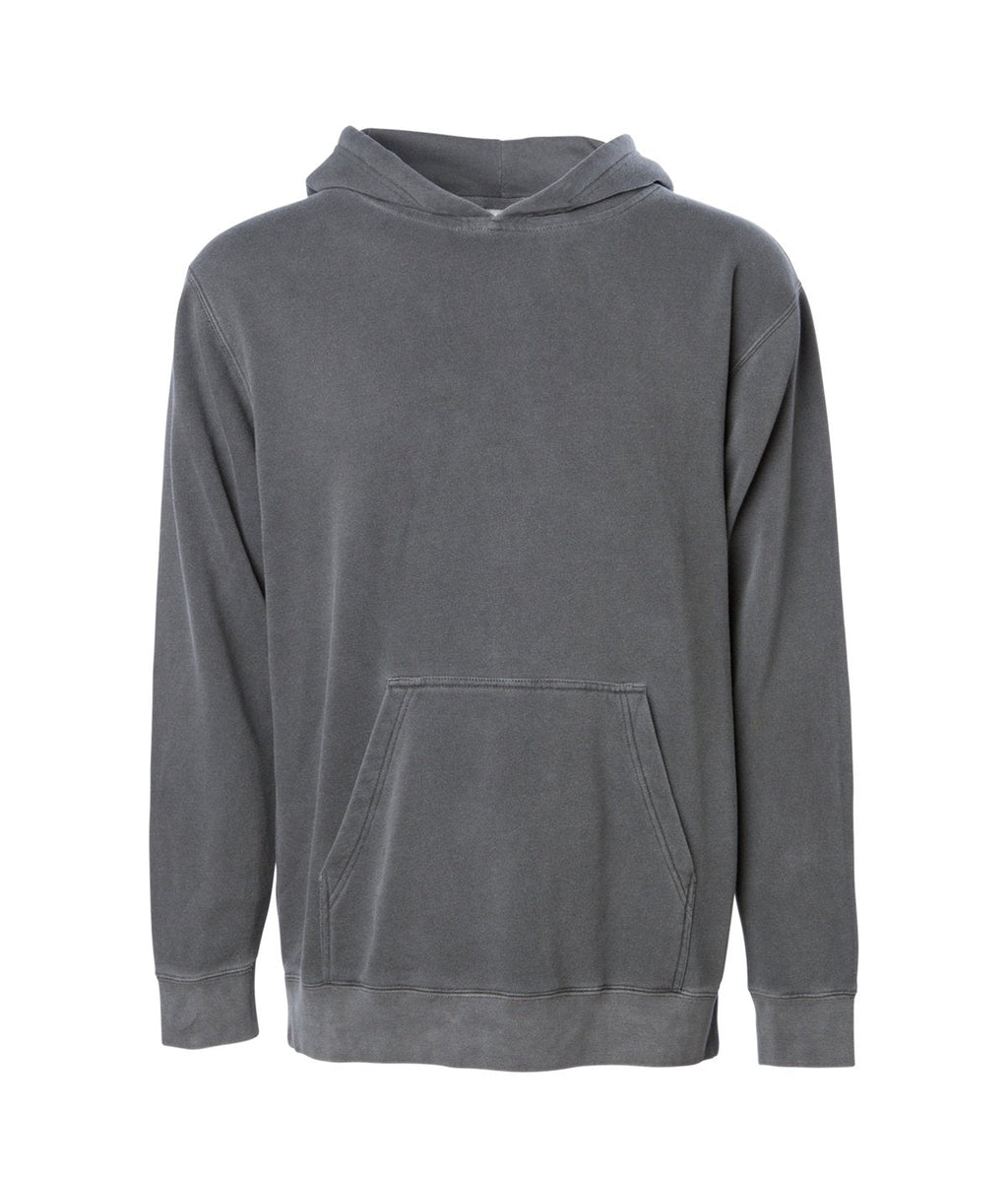 INDEPENDENT PRM1500Y, Youth Midweight Pigment Dyed Hooded Pullover, Pigment Black