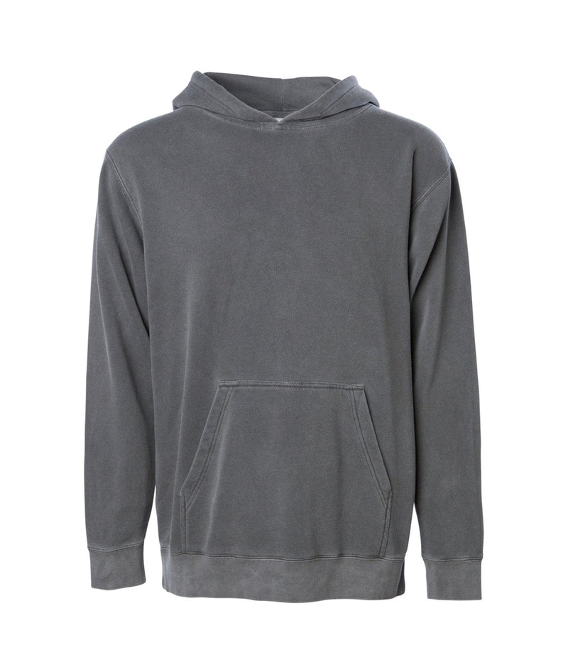 INDEPENDENT PRM1500Y, Youth Midweight Pigment Dyed Hooded Pullover, Pigment Black