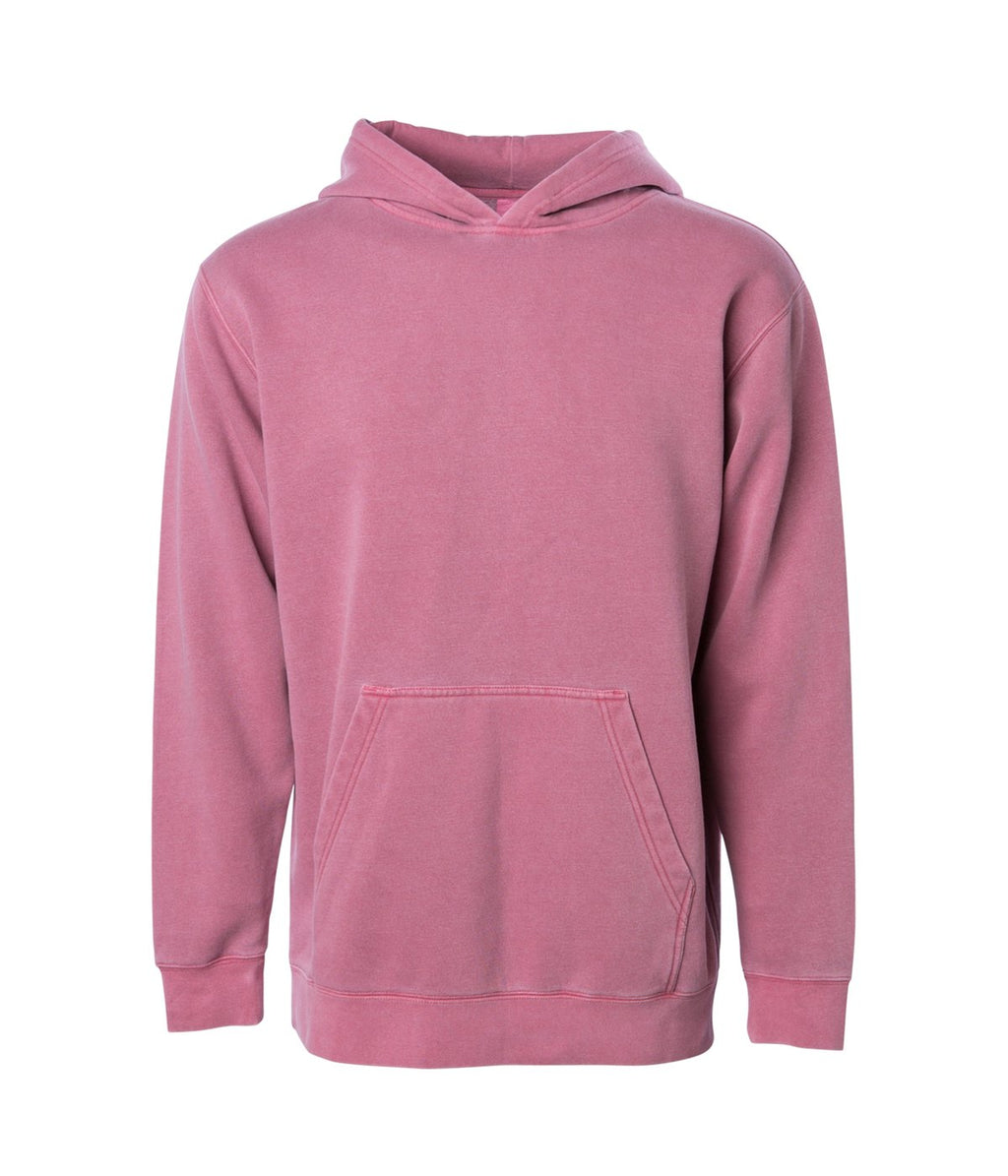 INDEPENDENT PRM1500Y, Youth Midweight Pigment Dyed Hooded Pullover, Pigment Maroon
