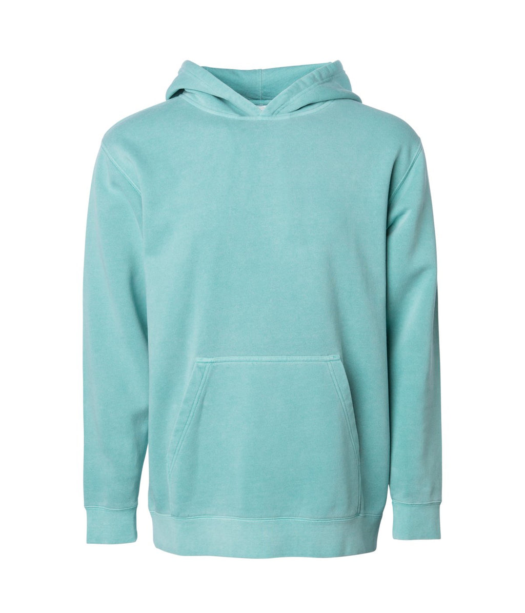 INDEPENDENT PRM1500Y, Youth Midweight Pigment Dyed Hooded Pullover, Pigment Mint