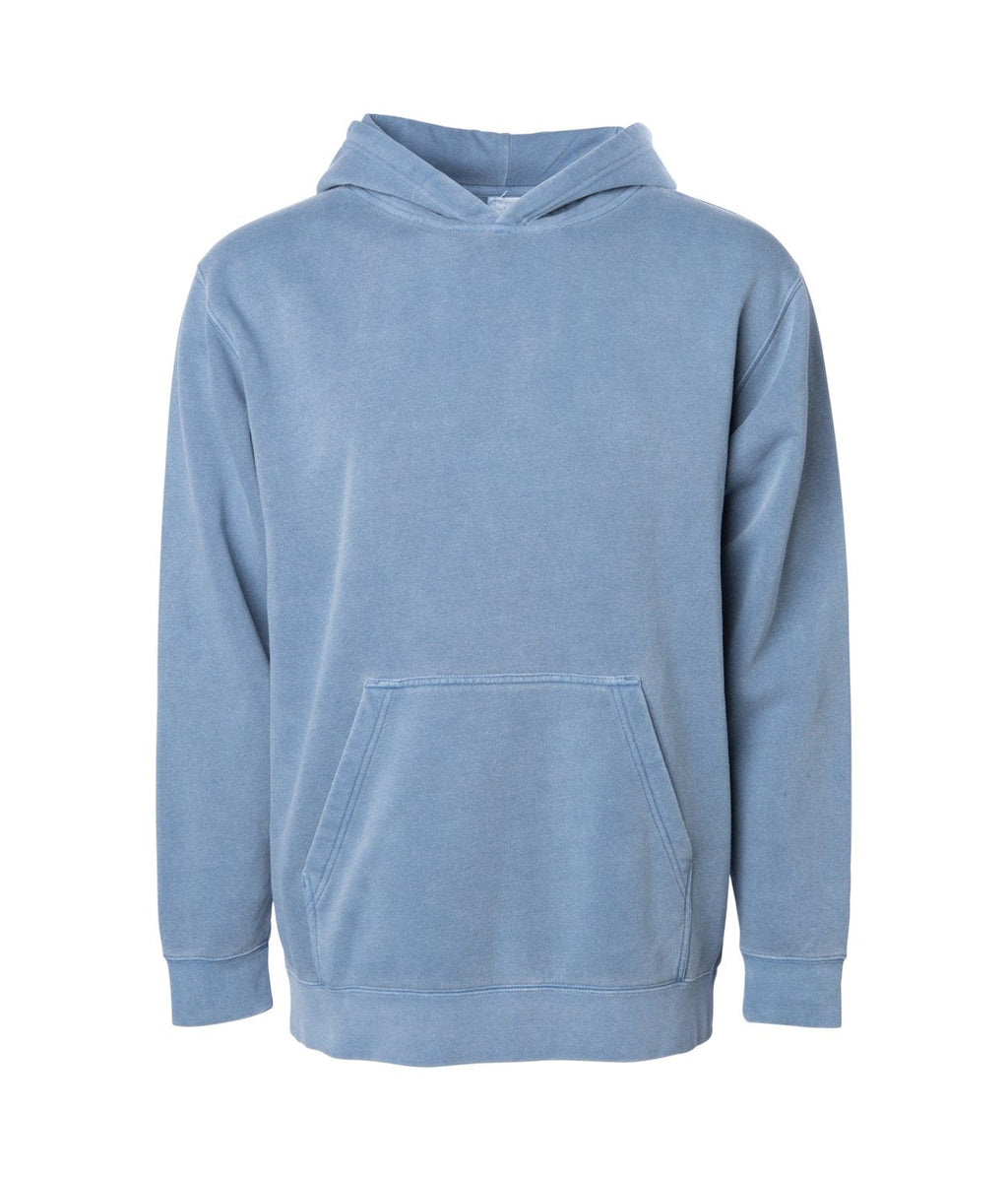 INDEPENDENT PRM1500Y, Youth Midweight Pigment Dyed Hooded Pullover, Pigment Slate Blue