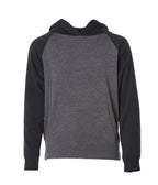INDEPENDENT PRM15YSB, Youth Lightweight Special Blend Raglan Hooded Pullover, Carbon Black