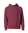 INDEPENDENT PRM15YSB, Youth Lightweight Special Blend Raglan Hooded Pullover, Crimson