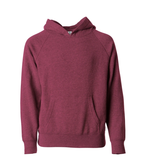 INDEPENDENT PRM15YSB, Youth Lightweight Special Blend Raglan Hooded Pullover, Crimson