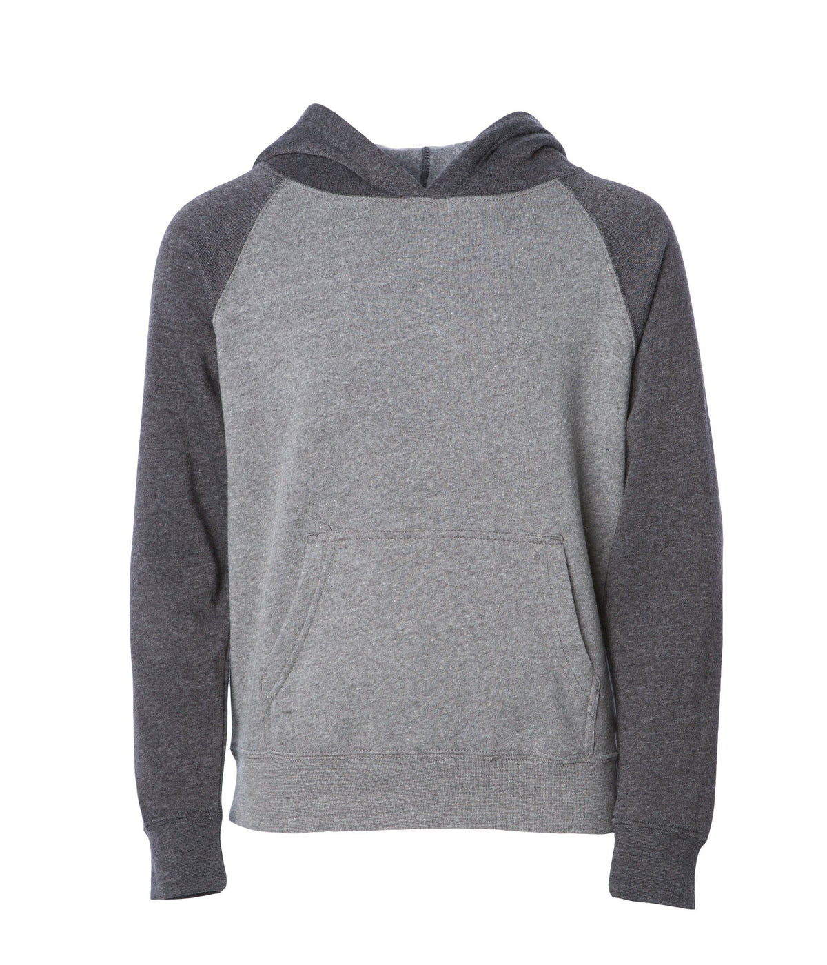 INDEPENDENT PRM15YSB, Youth Lightweight Special Blend Raglan Hooded Pullover, Nickel Carbon