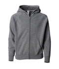 INDEPENDENT PRM15YSBZ, Youth Lightweight Special Blend Raglan Zip Hood, Nickel