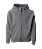 INDEPENDENT PRM15YSBZ, Youth Lightweight Special Blend Raglan Zip Hood, Nickel