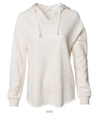 Independent Trading Co. PRM2500, Women’s Lightweight California Wave Wash Hooded Sweatshirt, Bone