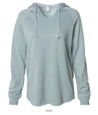 INDEPENDENT PRM2500, Women's California Wave Wash Hooded Pullover, Sage