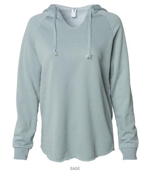 INDEPENDENT PRM2500, Women's California Wave Wash Hooded Pullover, Sage