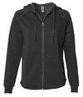 INDEPENDENT PRM2500Z, Women's California Wave Wash Zip Hood, Black